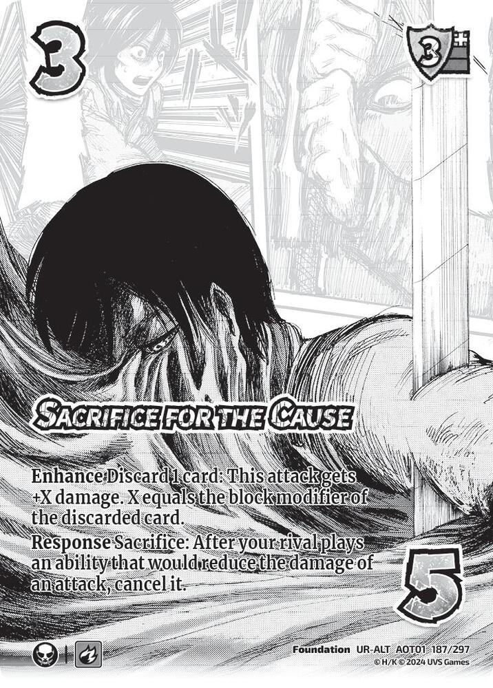 Sacrifice for the Cause (Alternate Art) - Attack on Titan: Battle for Humanity (AOT1)