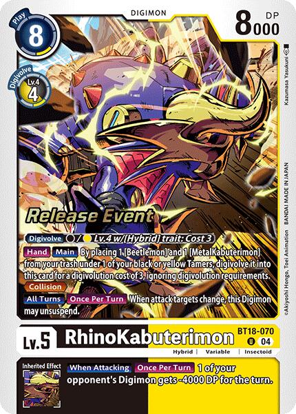 RhinoKabuterimon [BT18-070] [Release Special Booster Ver.2.0 Promos]