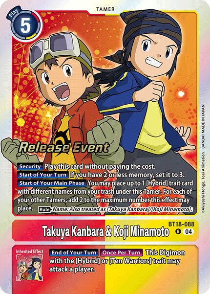 Takuya Kanbara & Koji Minamoto [BT18-088] [Release Special Booster Ver.2.0 Promos]