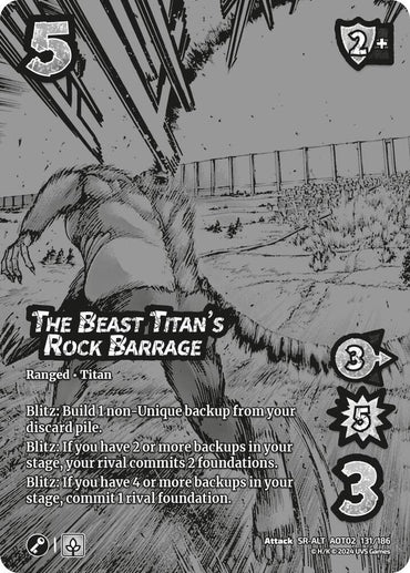 The Beast Titan's Rock Barrage (Alternate Art) - Attack On Titan: Origins of Power (AOT02)