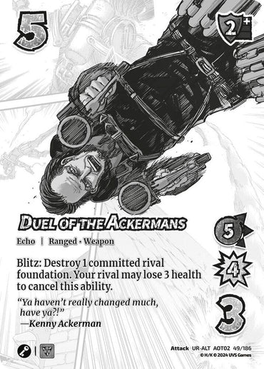 Duel of the Ackermans (Alternate Art) - Attack On Titan: Origins of Power (AOT02)