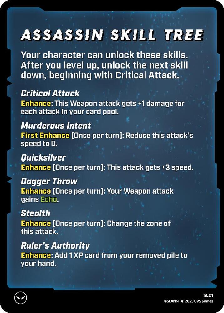 Assassin Skill Tree - Challenger Series: Solo Leveling (SLO)