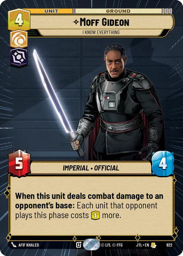 Moff Gideon - I Know Everything (922) (Hyperspace Foil) (922) [Jump to Lightspeed]