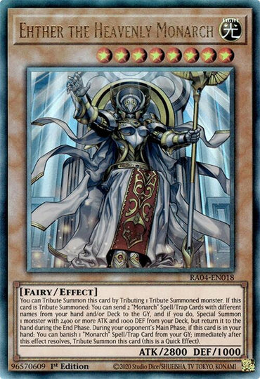 Ehther the Heavenly Monarch [RA04-EN018] Prismatic Ultimate Rare