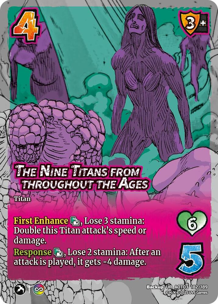 The Nine Titans from throughout the Ages