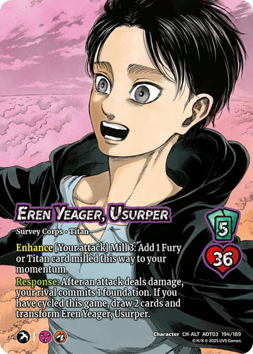 Eren Yeager, Usurper // Attack Titan, Finale (Alternate Art) - Foil
