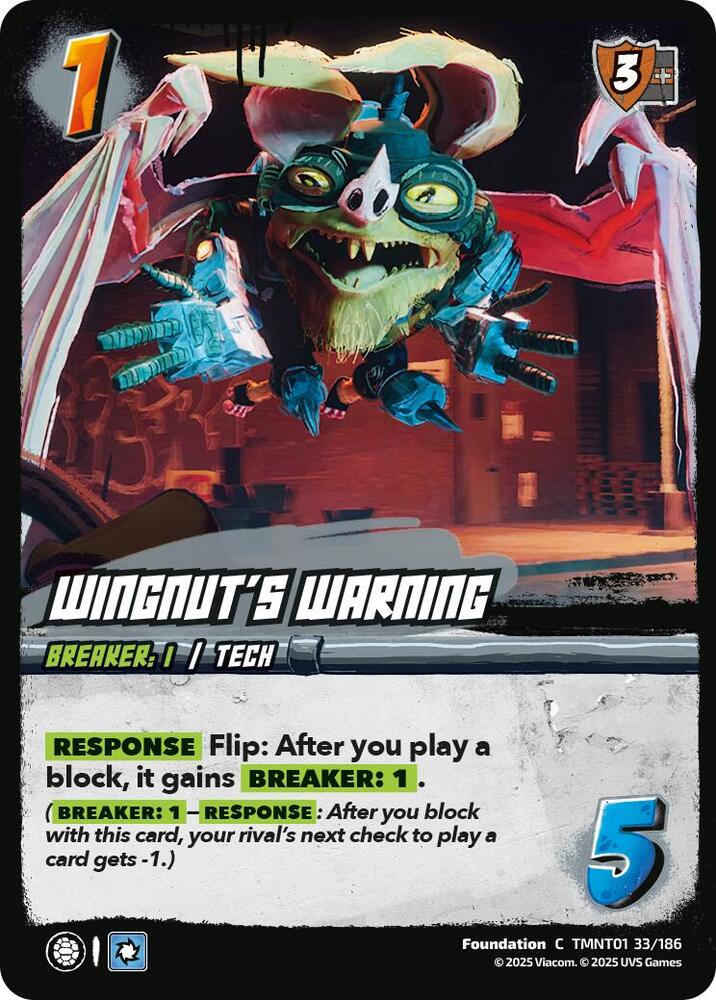 Wingnut's Warning - Teenage Mutant Ninja Turtles (TMNT)