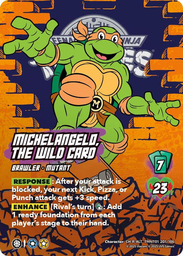 Michelangelo, the Wild Card (Alternate Art) (201) - Teenage Mutant Ninja Turtles (TMNT)
