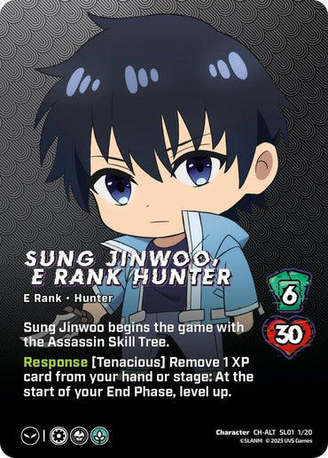 Sung Jinwoo, E Rank Hunter (Alternate Art) - SL01 1/20 - Character Alternate Art Rare