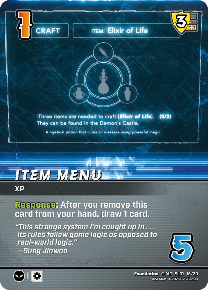 Item Menu (Alternate Art) - SL01 16/20 - Alternate Art Common