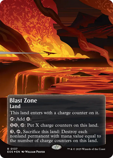 Blast Zone (0137) (Borderless) (Galaxy Foil) [Edge of Eternities: Stellar Sights]