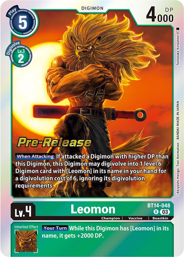 Leomon [BT14-048] [Blast Ace Pre-Release Cards]